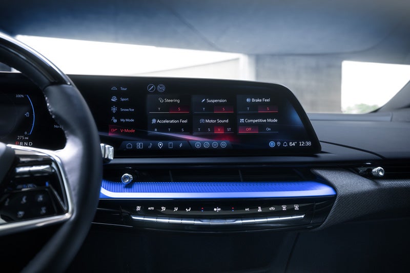 The 2026 OPTIQ-V Display Screen Displaying the V-Mode Settings | Braden Cadillac in CARROLL OH